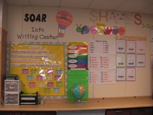 Writing Center and Math Vocabulary Wall